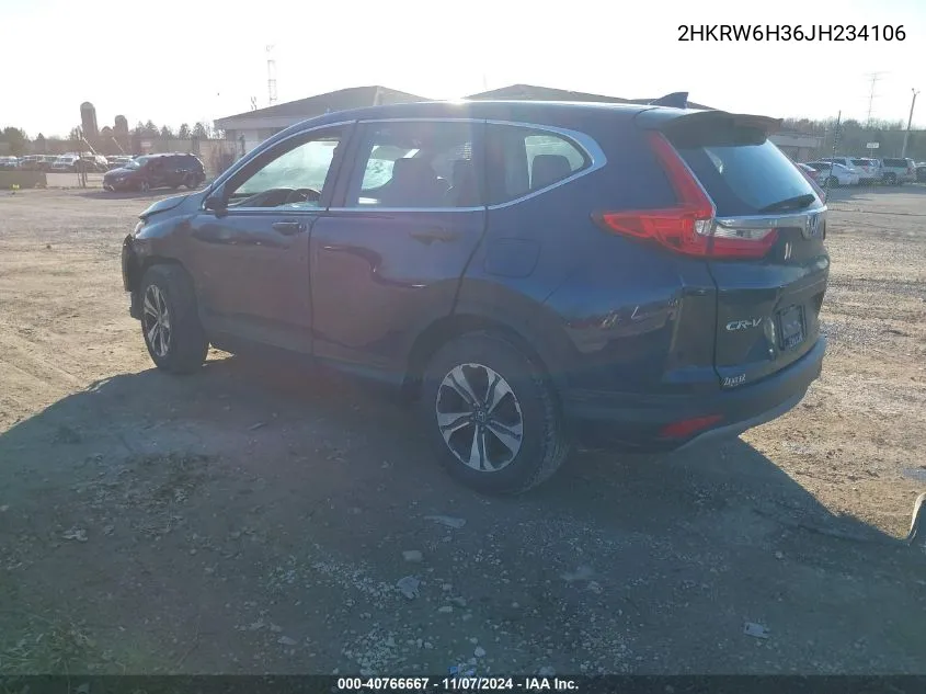 2018 Honda Cr-V Lx VIN: 2HKRW6H36JH234106 Lot: 40766667