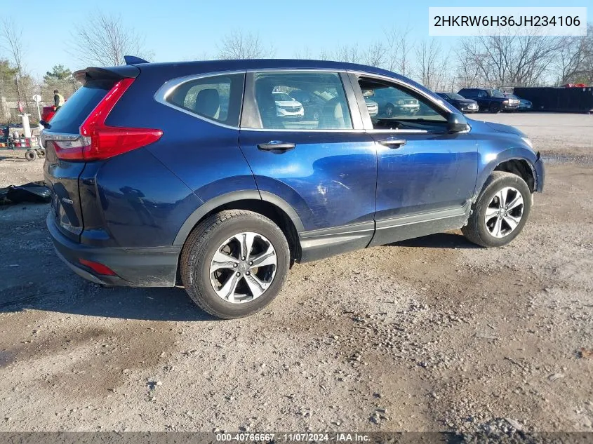 2018 Honda Cr-V Lx VIN: 2HKRW6H36JH234106 Lot: 40766667