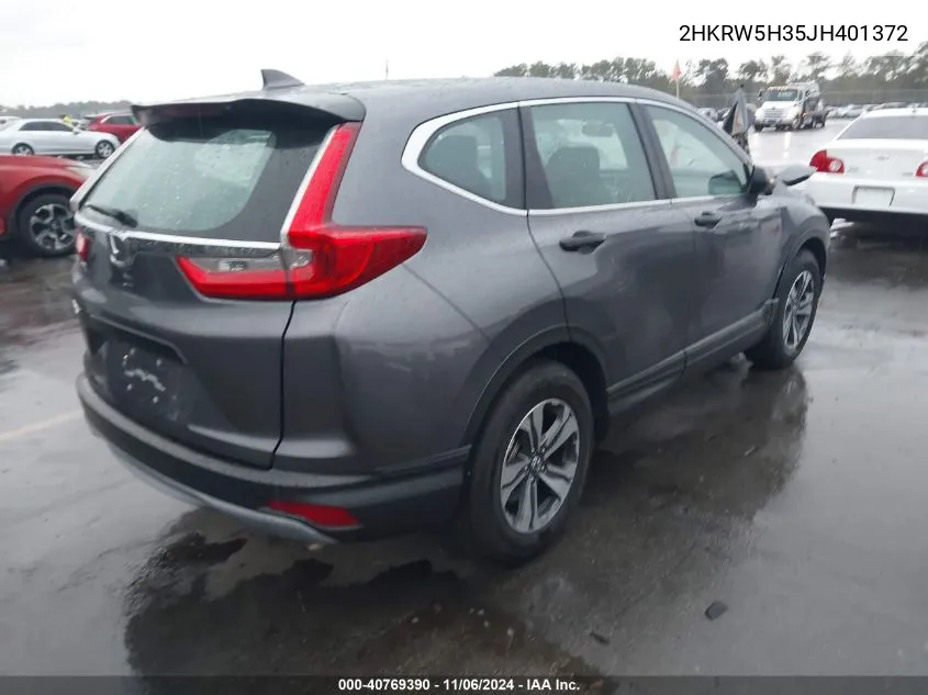 2018 Honda Cr-V Lx VIN: 2HKRW5H35JH401372 Lot: 40769390