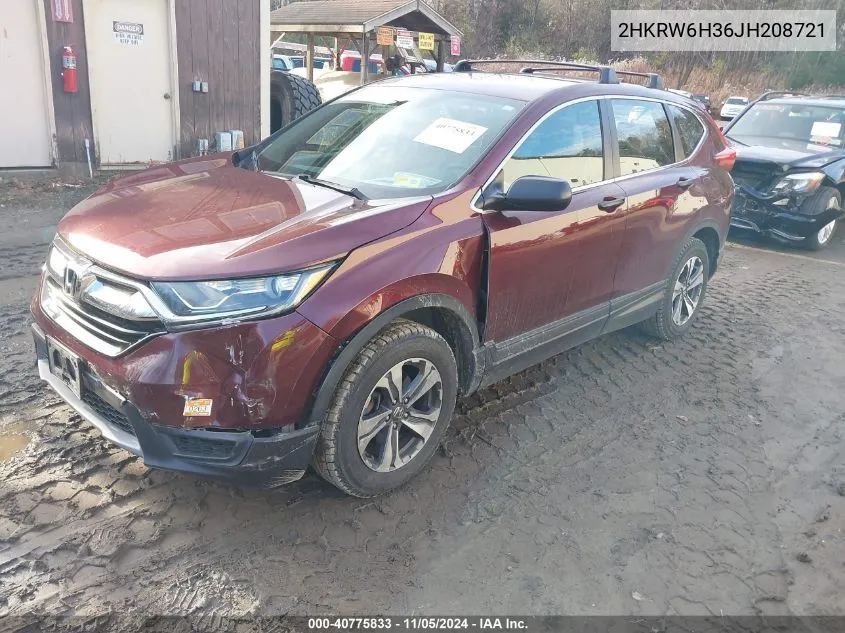 2018 Honda Cr-V Lx VIN: 2HKRW6H36JH208721 Lot: 40775833