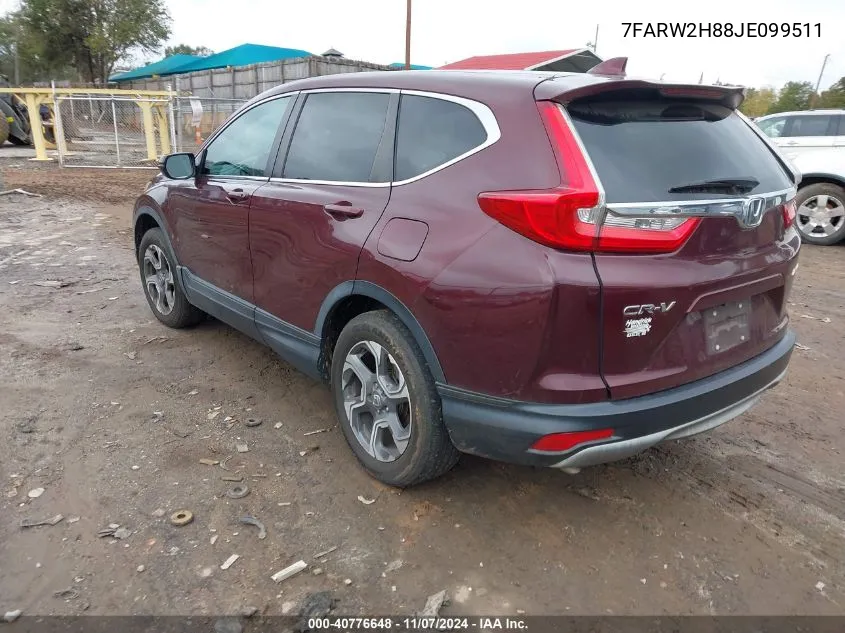 2018 Honda Cr-V Ex-L/Ex-L Navi VIN: 7FARW2H88JE099511 Lot: 40776648