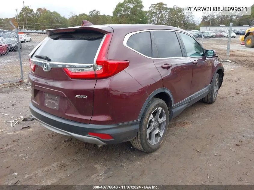 2018 Honda Cr-V Ex-L/Ex-L Navi VIN: 7FARW2H88JE099511 Lot: 40776648