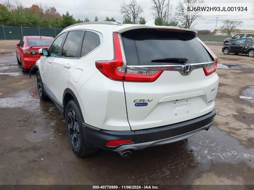 2018 Honda Cr-V Touring VIN: 5J6RW2H93JL001934 Lot: 40778989