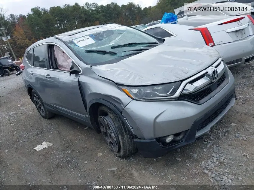 2018 Honda Cr-V Ex VIN: 7FARW2H51JE086184 Lot: 40780750