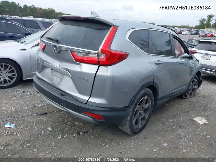 2018 Honda Cr-V Ex VIN: 7FARW2H51JE086184 Lot: 40780750