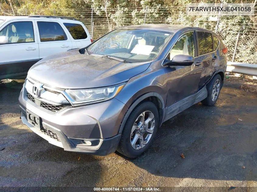 2018 Honda Cr-V Ex VIN: 7FARW1H5XJE041058 Lot: 40806744