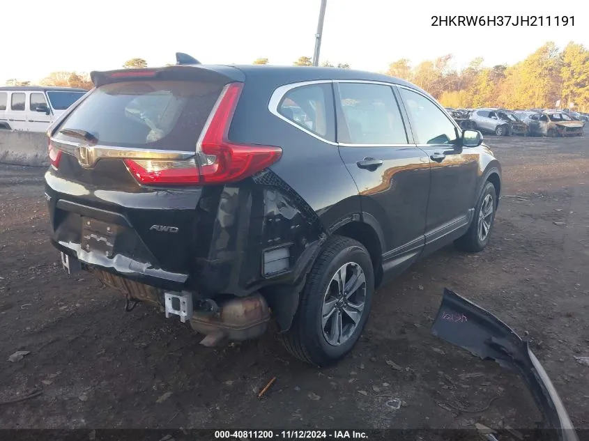 2018 Honda Cr-V Lx VIN: 2HKRW6H37JH211191 Lot: 40811200