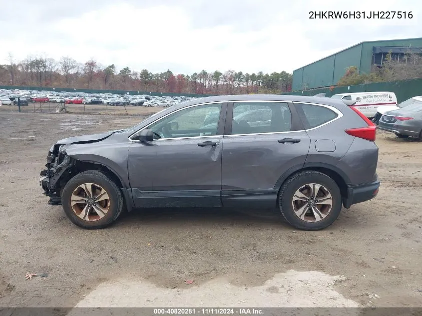 2018 Honda Cr-V Lx VIN: 2HKRW6H31JH227516 Lot: 40820281