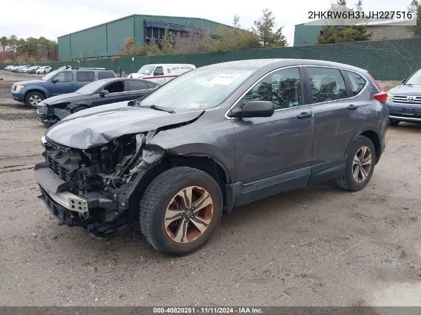 2018 Honda Cr-V Lx VIN: 2HKRW6H31JH227516 Lot: 40820281