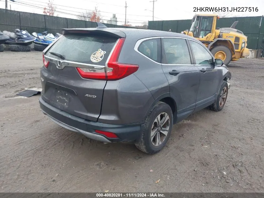 2018 Honda Cr-V Lx VIN: 2HKRW6H31JH227516 Lot: 40820281