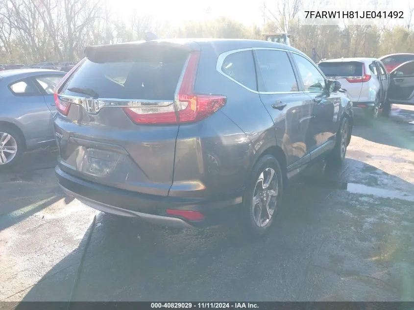 2018 Honda Cr-V Ex-L/Ex-L Navi VIN: 7FARW1H81JE041492 Lot: 40829029