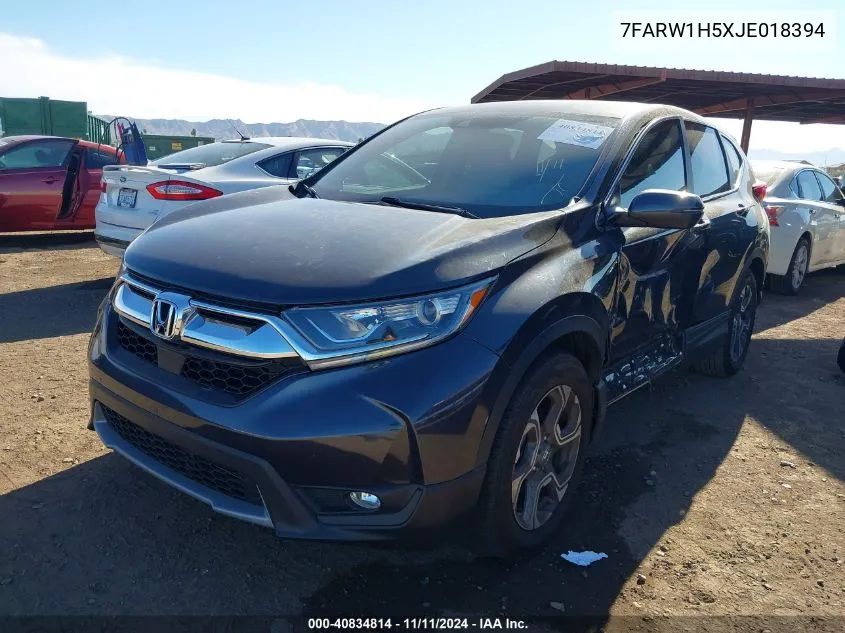 2018 Honda Cr-V Ex VIN: 7FARW1H5XJE018394 Lot: 40834814