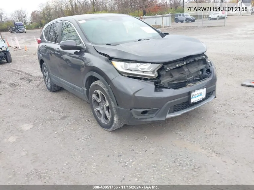 2018 Honda Cr-V Ex VIN: 7FARW2H54JE012158 Lot: 40851756