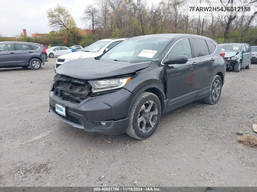 2018 Honda Cr-V Ex VIN: 7FARW2H54JE012158 Lot: 40851756