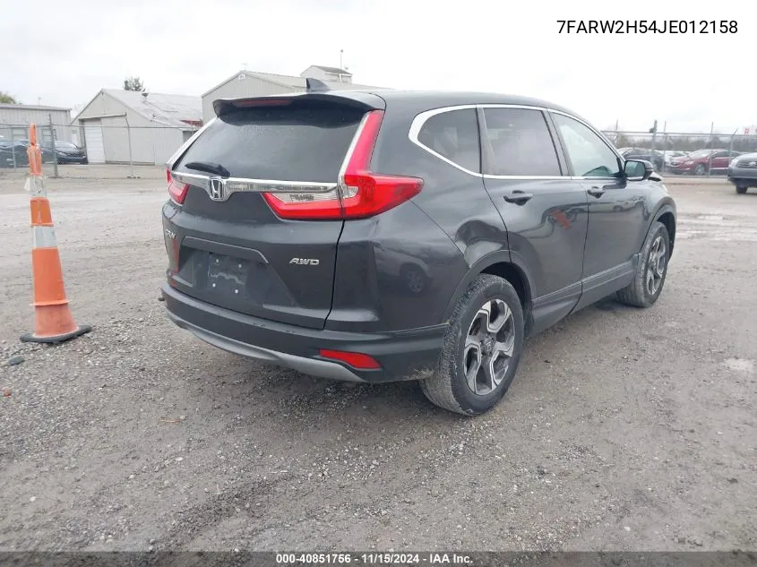 2018 Honda Cr-V Ex VIN: 7FARW2H54JE012158 Lot: 40851756