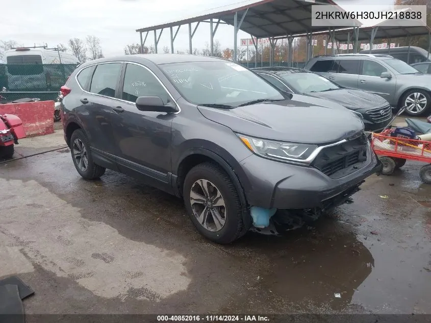 2018 Honda Cr-V Lx VIN: 2HKRW6H30JH218838 Lot: 40852016