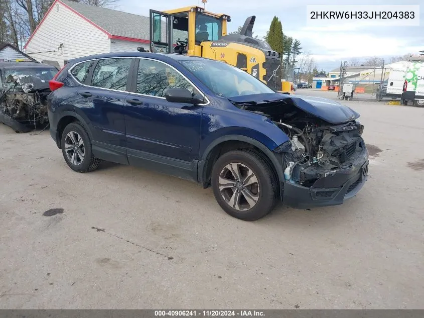 2018 Honda Cr-V Lx VIN: 2HKRW6H33JH204383 Lot: 40906241