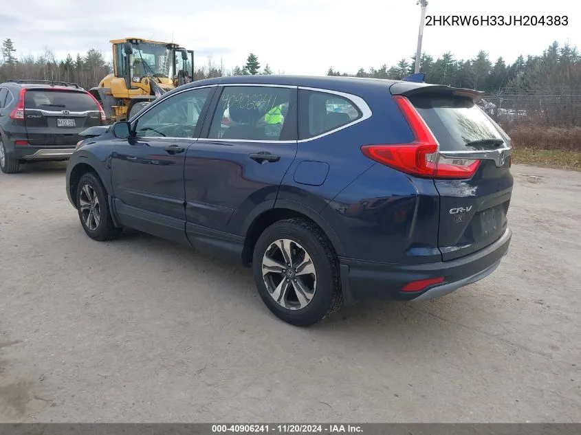 2018 Honda Cr-V Lx VIN: 2HKRW6H33JH204383 Lot: 40906241