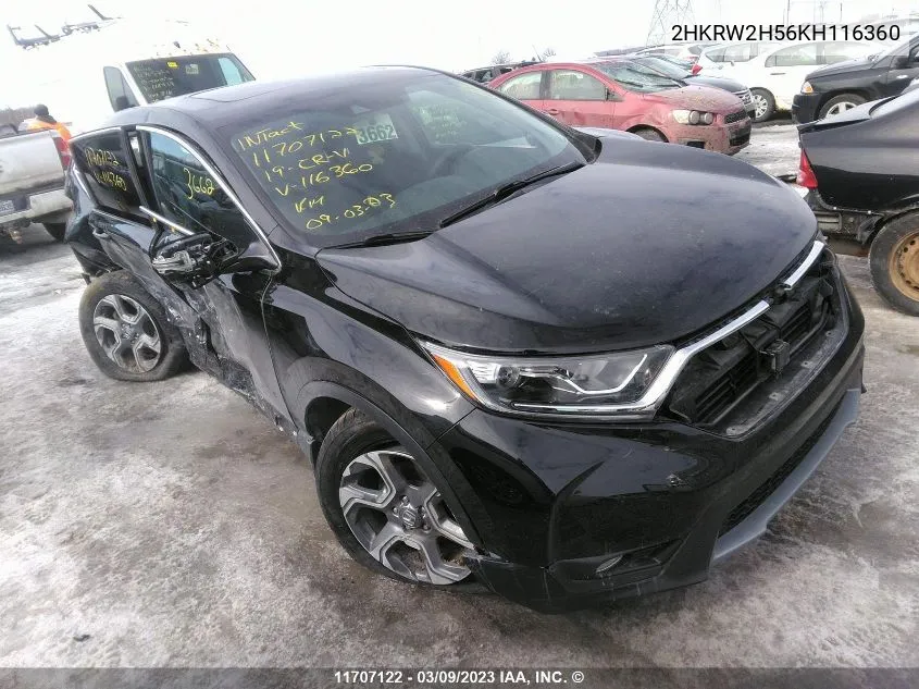 2019 Honda Cr-V VIN: 2HKRW2H56KH116360 Lot: 11707122