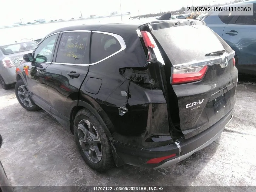 2019 Honda Cr-V VIN: 2HKRW2H56KH116360 Lot: 11707122