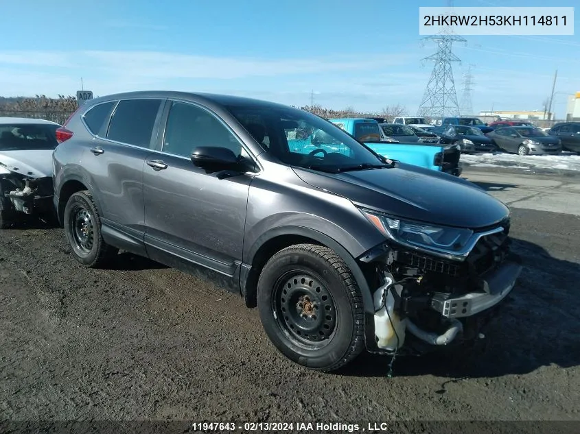 2019 Honda Cr-V VIN: 2HKRW2H53KH114811 Lot: 11947643