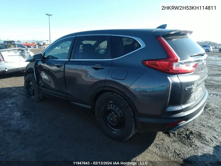 2019 Honda Cr-V VIN: 2HKRW2H53KH114811 Lot: 11947643