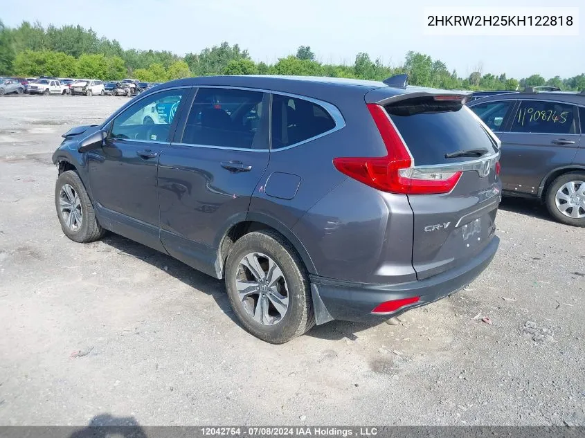 2019 Honda Cr-V VIN: 2HKRW2H25KH122818 Lot: 12042754