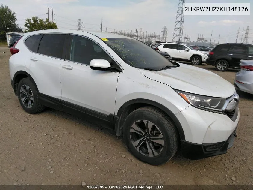 2019 Honda Cr-V VIN: 2HKRW2H27KH148126 Lot: 12067795