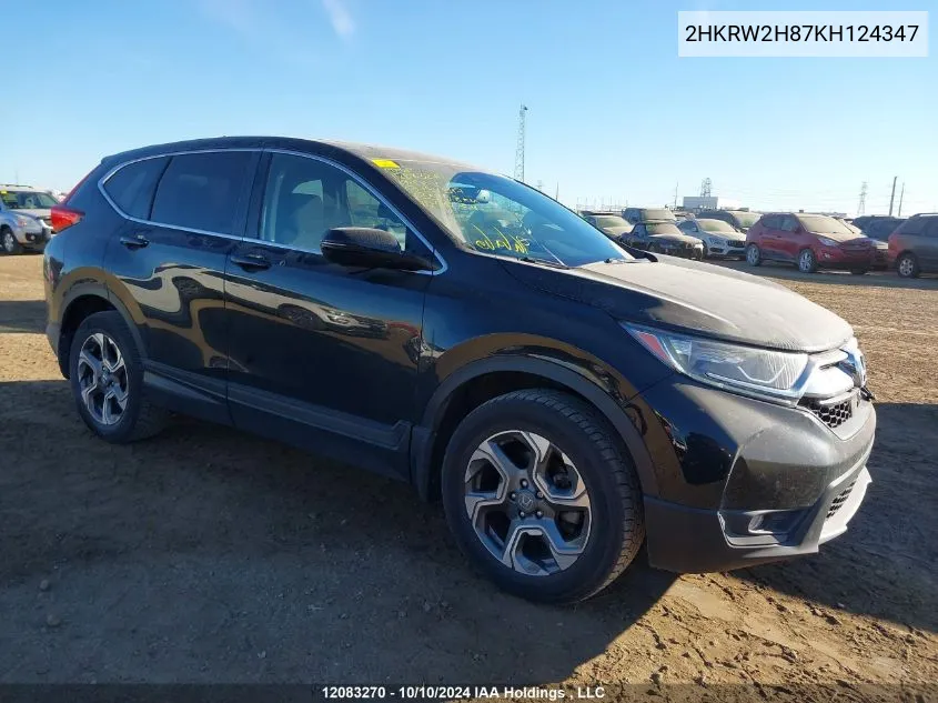 2019 Honda Cr-V VIN: 2HKRW2H87KH124347 Lot: 12083270