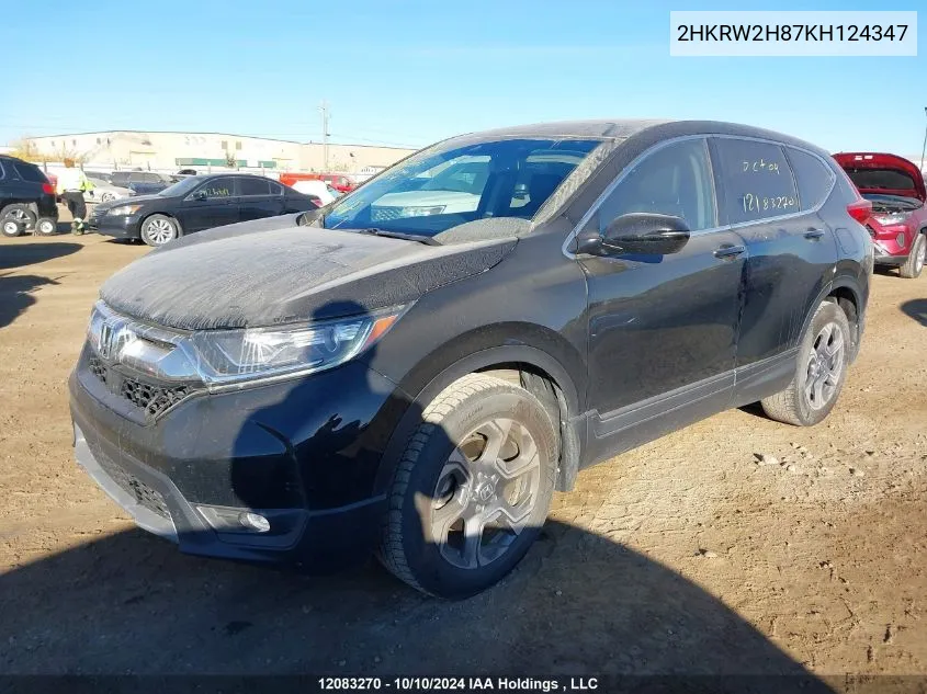 2019 Honda Cr-V VIN: 2HKRW2H87KH124347 Lot: 12083270