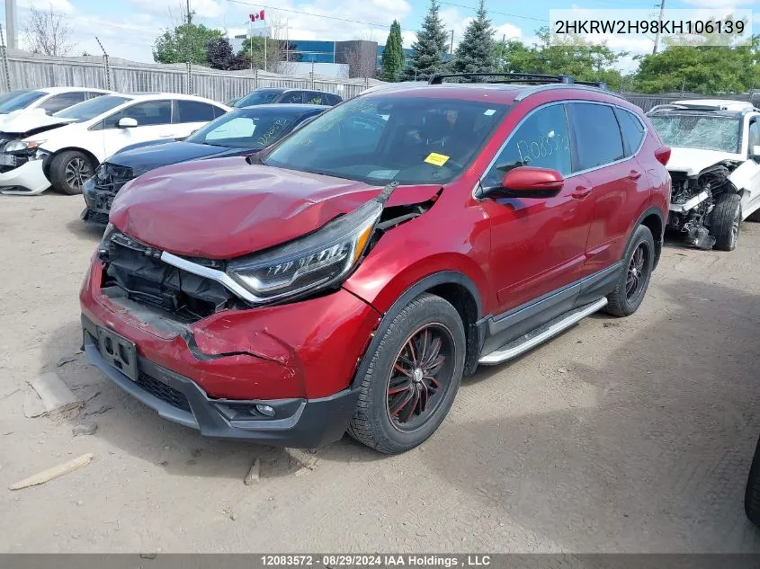 2019 Honda Cr-V VIN: 2HKRW2H98KH106139 Lot: 12083572