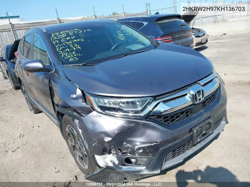 2019 Honda Cr-V VIN: 2HKRW2H97KH136703 Lot: 12088737