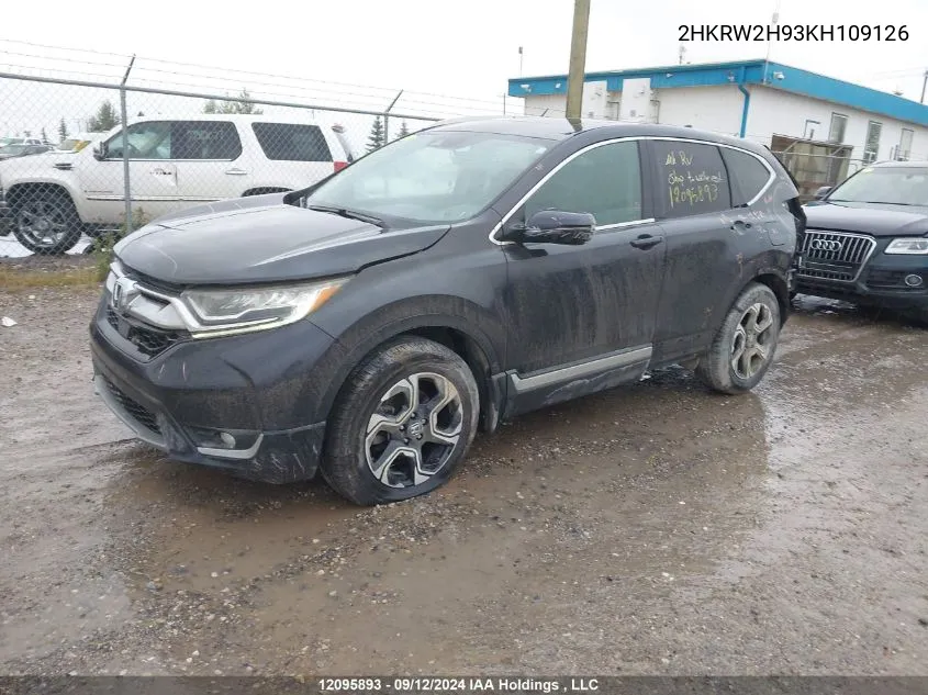 2019 Honda Cr-V VIN: 2HKRW2H93KH109126 Lot: 12095893