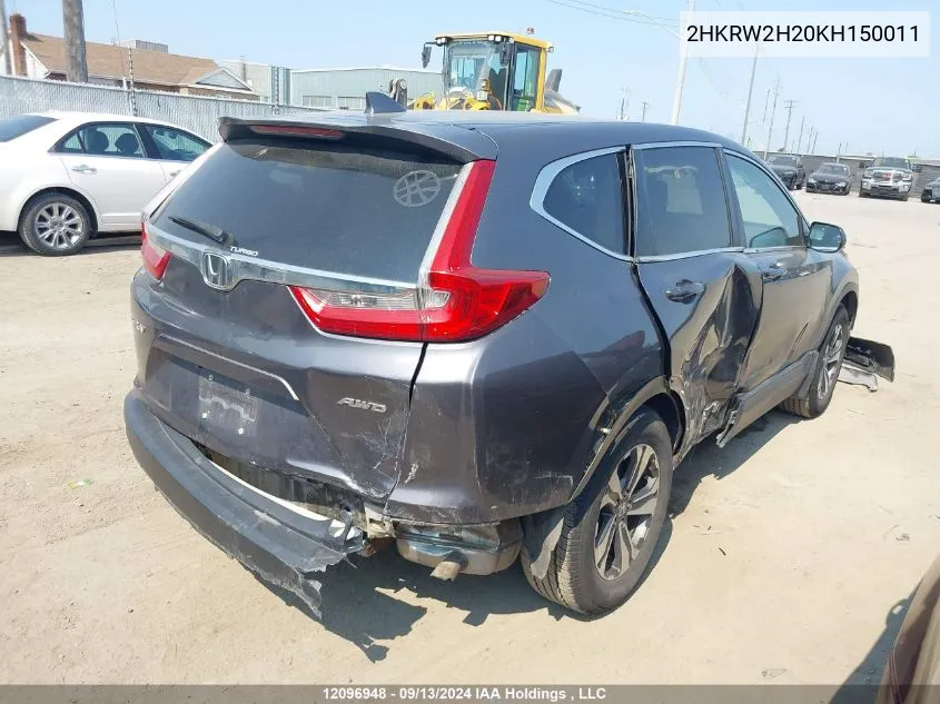 2019 Honda Cr-V VIN: 2HKRW2H20KH150011 Lot: 12096948