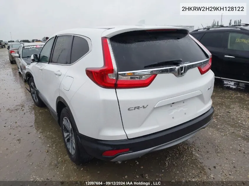 2019 Honda Cr-V VIN: 2HKRW2H29KH128122 Lot: 12097684