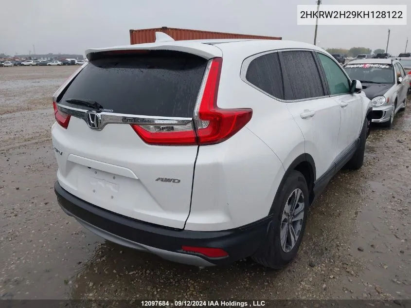 2019 Honda Cr-V VIN: 2HKRW2H29KH128122 Lot: 12097684