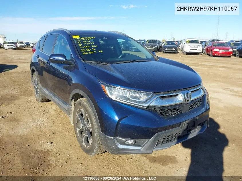 2019 Honda Cr-V Touring VIN: 2HKRW2H97KH110067 Lot: 12110686