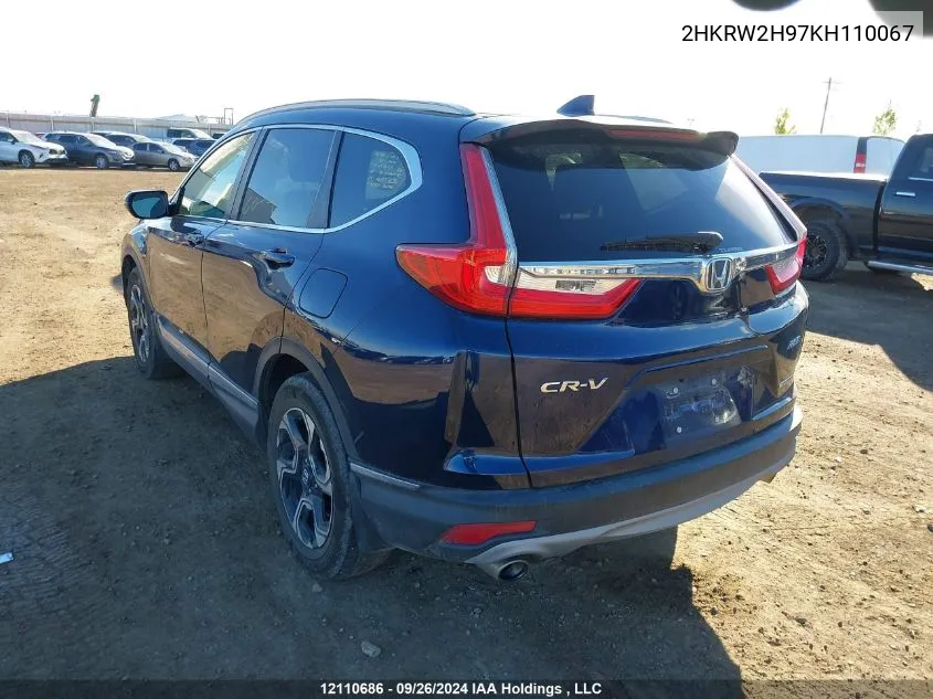 2019 Honda Cr-V Touring VIN: 2HKRW2H97KH110067 Lot: 12110686