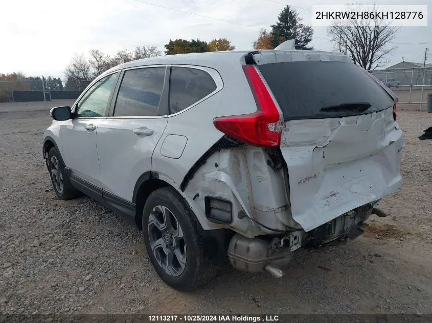 2019 Honda Cr-V Exl VIN: 2HKRW2H86KH128776 Lot: 12113217