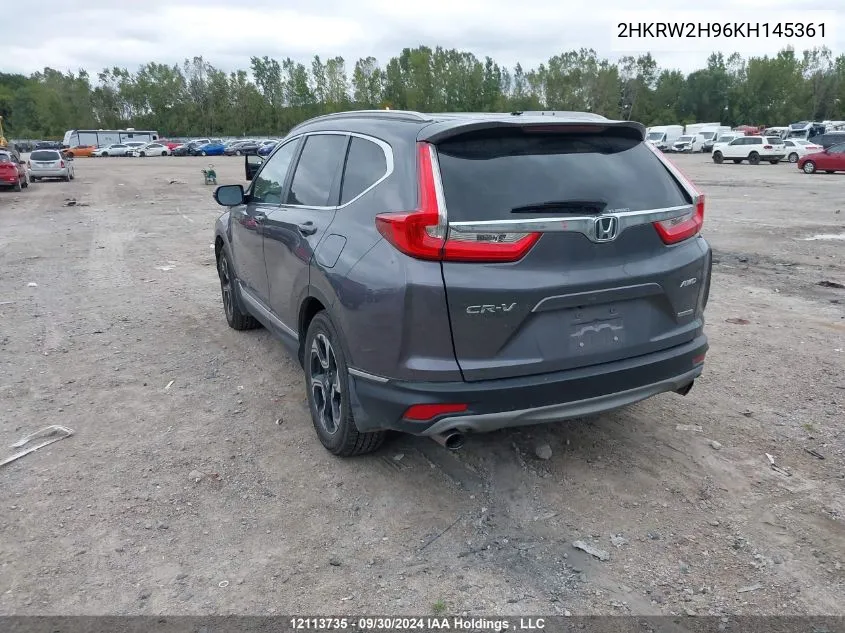 2019 Honda Cr-V VIN: 2HKRW2H96KH145361 Lot: 12113735