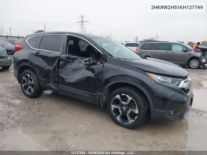 2019 Honda Cr-V VIN: 2HKRW2H51KH127749 Lot: 12127528