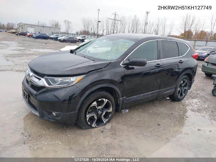 2019 Honda Cr-V VIN: 2HKRW2H51KH127749 Lot: 12127528