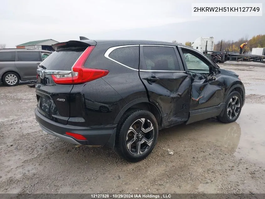 2019 Honda Cr-V VIN: 2HKRW2H51KH127749 Lot: 12127528