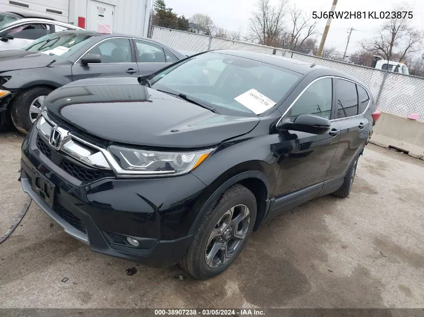 2019 Honda Cr-V Ex-L VIN: 5J6RW2H81KL023875 Lot: 38907238