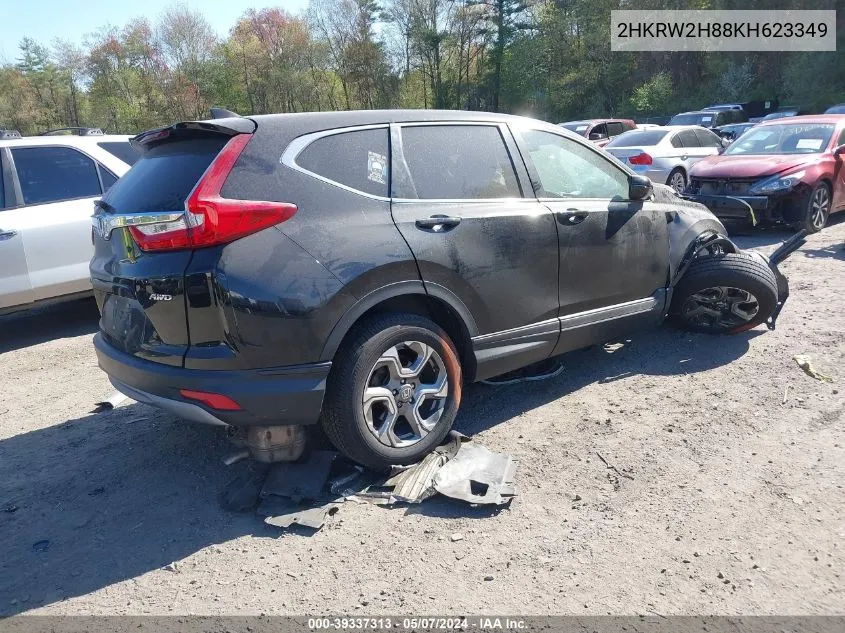 2019 Honda Cr-V Ex-L VIN: 2HKRW2H88KH623349 Lot: 39337313