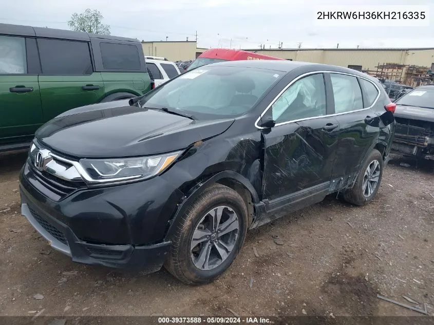 2019 Honda Cr-V Lx VIN: 2HKRW6H36KH216335 Lot: 39373588