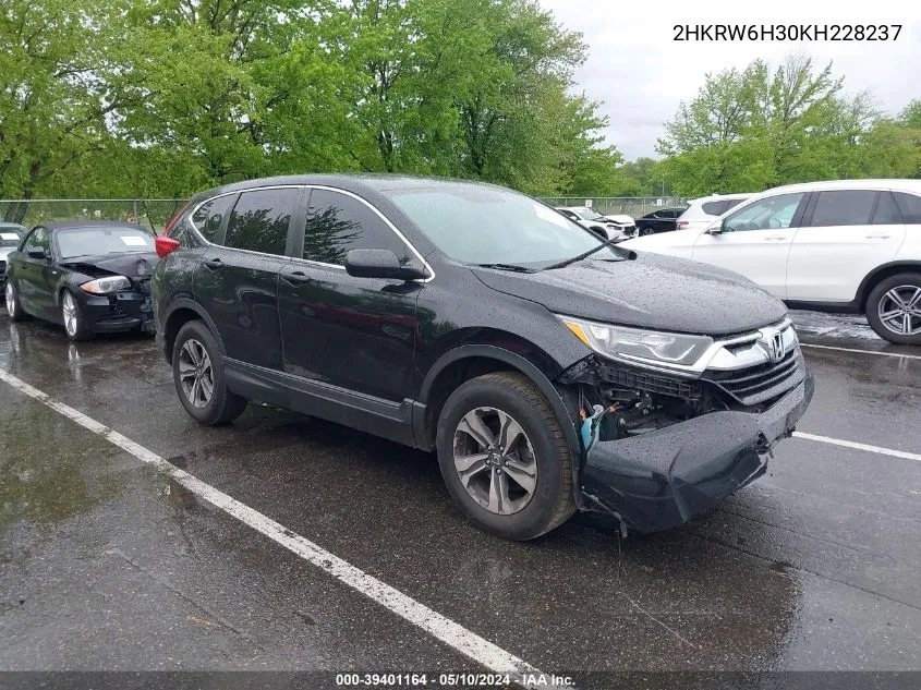 2019 Honda Cr-V Lx VIN: 2HKRW6H30KH228237 Lot: 39401164