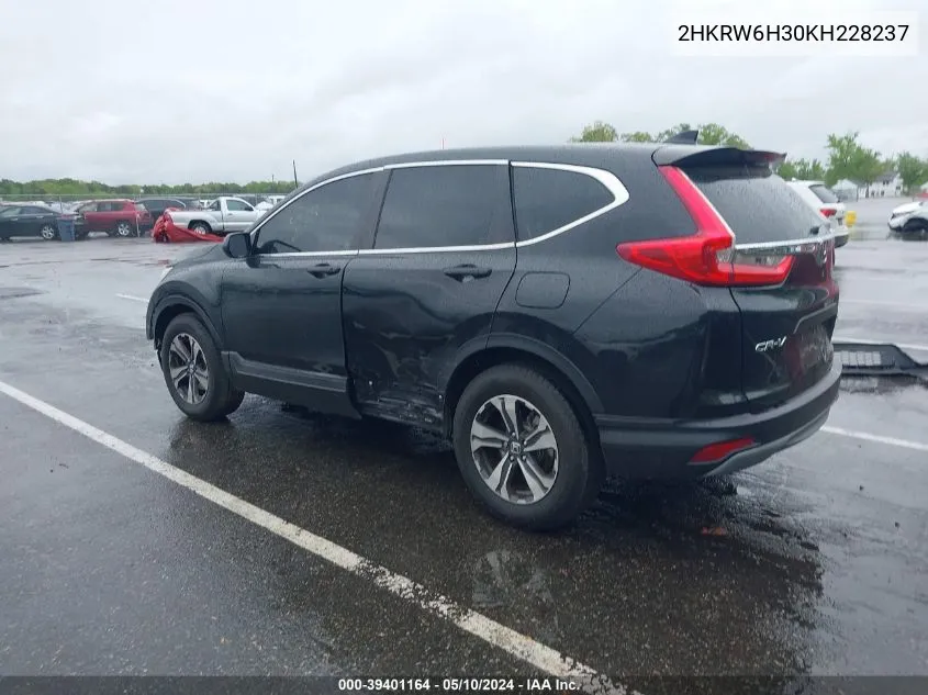 2019 Honda Cr-V Lx VIN: 2HKRW6H30KH228237 Lot: 39401164