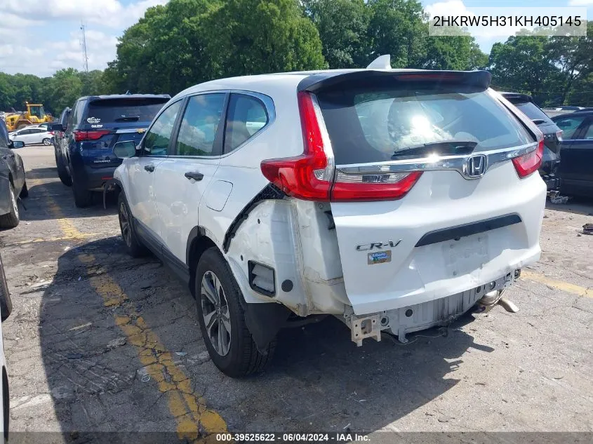 2019 Honda Cr-V Lx VIN: 2HKRW5H31KH405145 Lot: 39525622