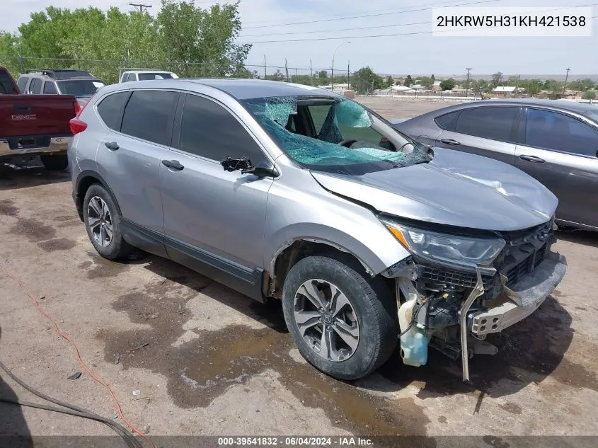 2019 Honda Cr-V Lx VIN: 2HKRW5H31KH421538 Lot: 39541832